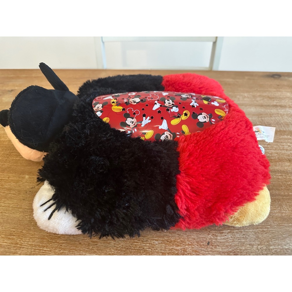 Disney Mickey Mouse Dream Lites Pillow Pet Night Light Star Projector Plush Red